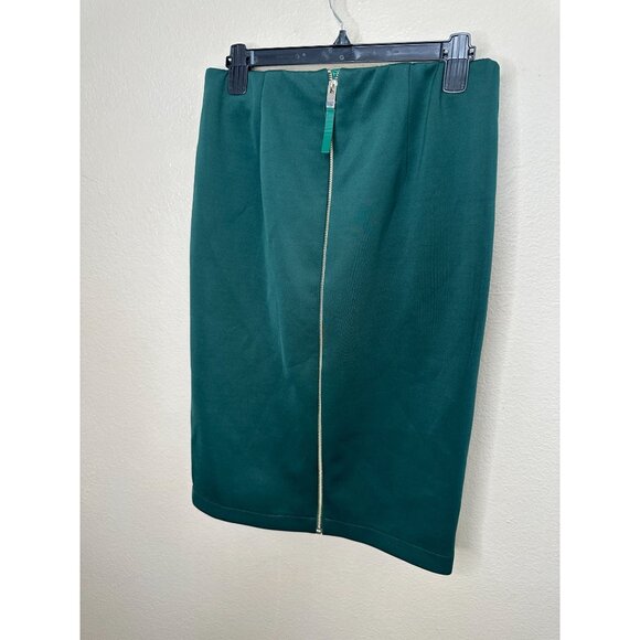 Carmen Marc Valvo Womens Green Knee-Length Pencil Skirt Zip Back Medium Stretch - Picture 5 of 7